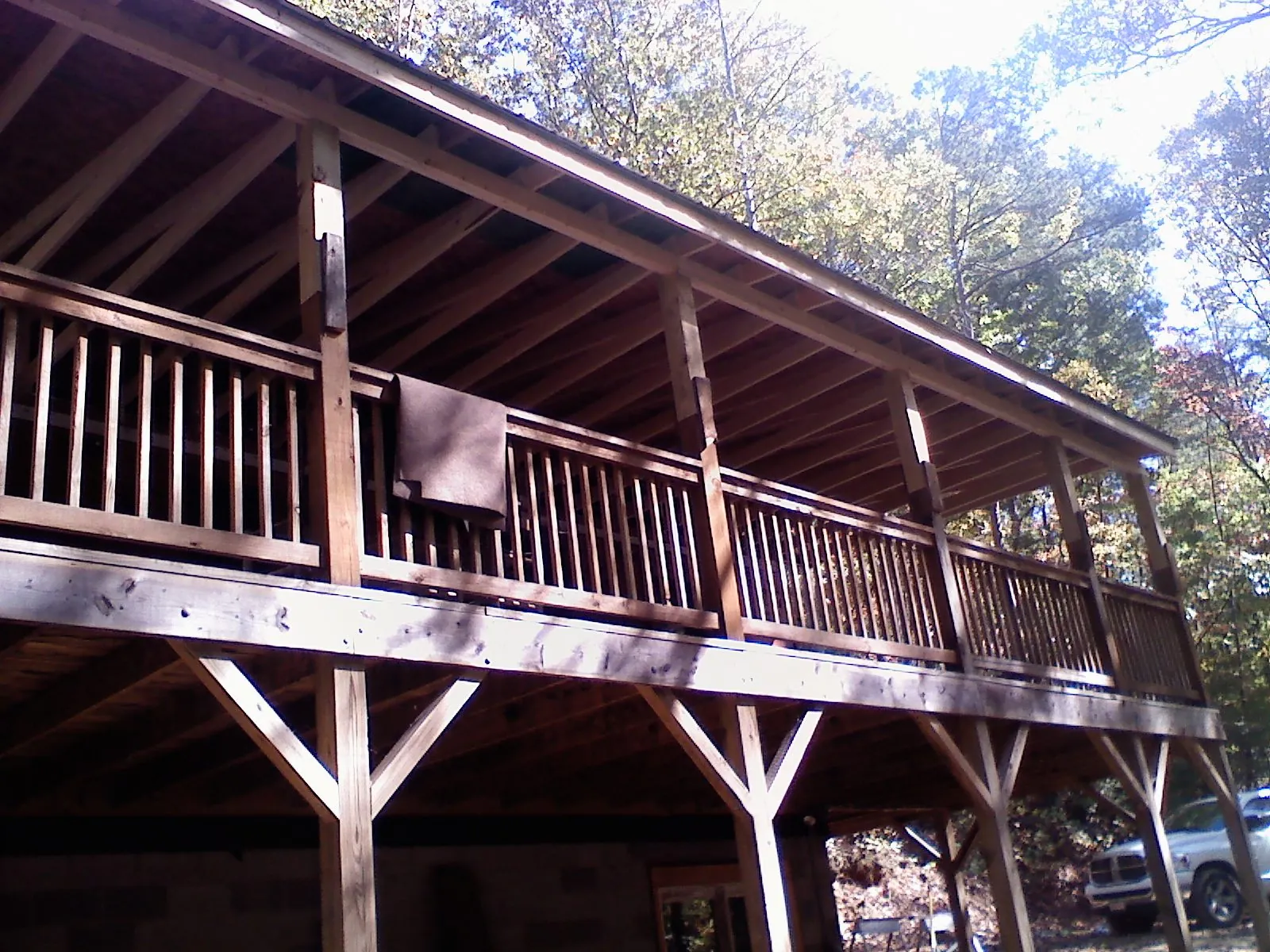 Timber framing under a new elevated porch and deck — Roof Leak Repair in Wattsburg by Roofing Brothers
